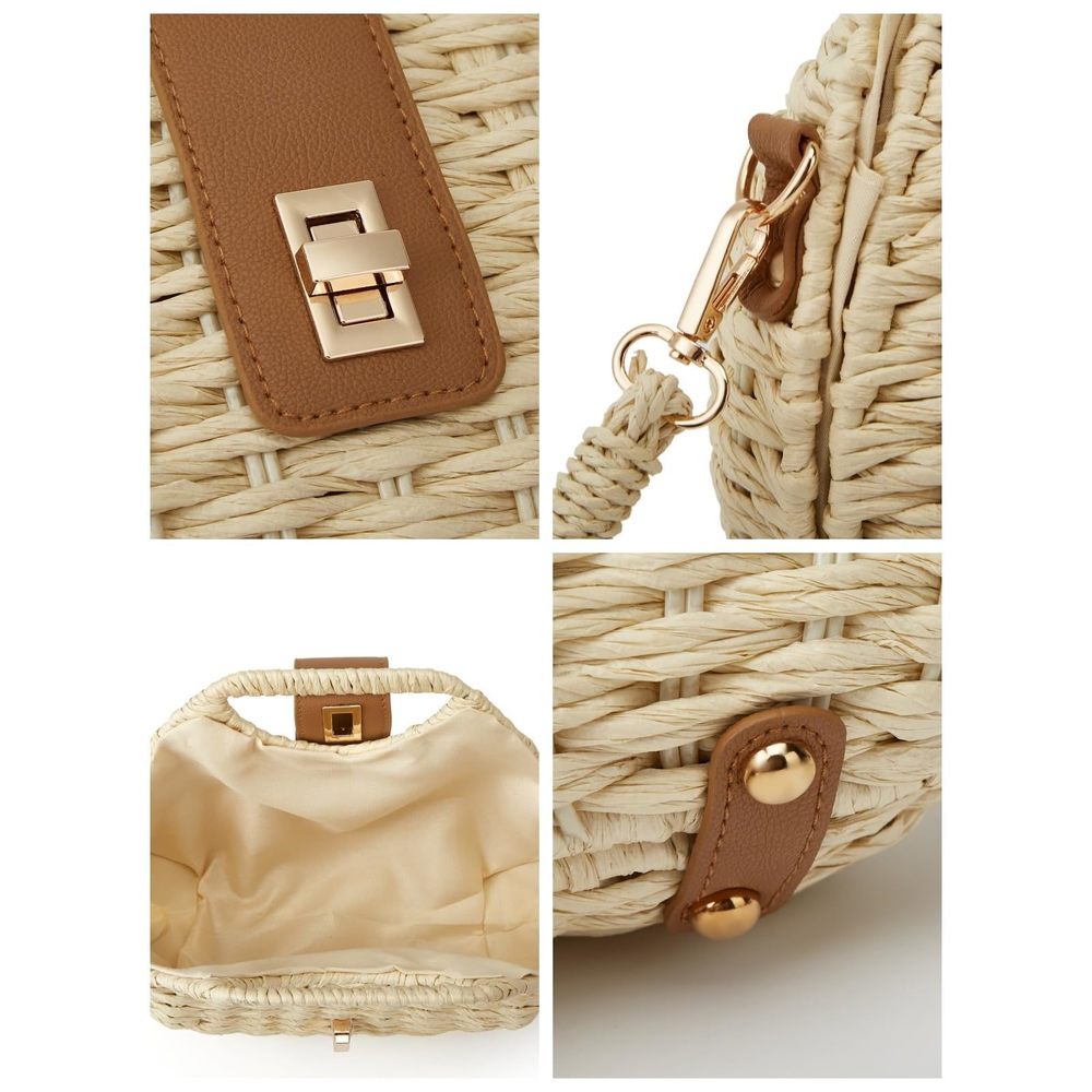 Handmade Straw Woven Bag Beach Clutch Purses Vacation Shell Shoulder :> - Picture 6 of 7